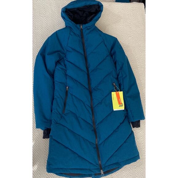 All in Motion Teal Women Size Small Mid Length Puffer Jacket Coat Hooded NWT - Picture 6 of 10